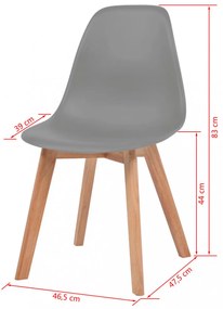 2 db szürke műanyag étkezőszék