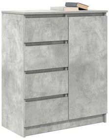 betonszürke szerelt fa tálalószekrény fiókos 71x35x84 cm