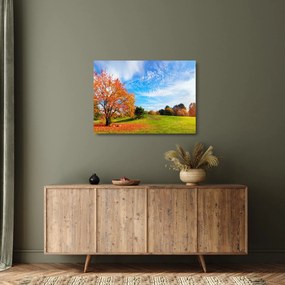 Kép - Őszi táj (üvegen) (70x50 cm)