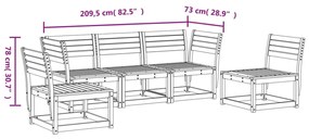 5 részes tömör duglászfenyő kerti ülőgarnitúra