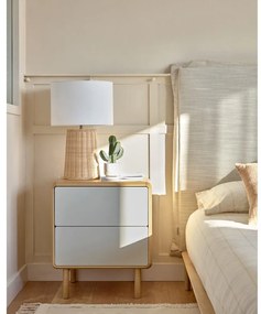 Szürke-natúr színű éjjeliszekrény Anielle – Kave Home