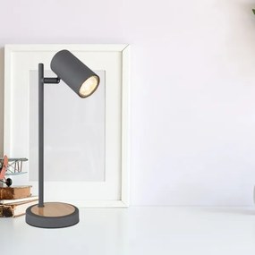 Globo 57910TG - ROBBY asztali lámpa 1xGU10/5W/230V szürke/barna