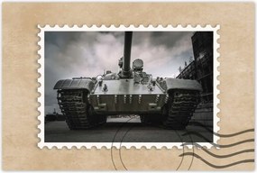 Poszterek 60x40 Régi tank a háttérben törmelék