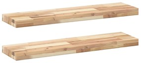 2 db kezeletlen tömör akácfa függőpolc 100 x 20 x 4 cm