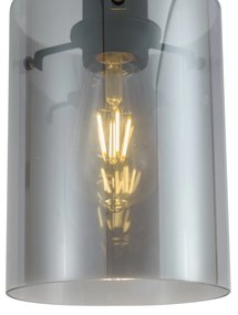 Modern fekete spotlámpa füstüveggel 1 fázisú sínrendszerhez - Iconic Dome