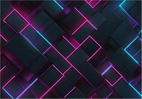 Fali tapéta Panoráma Neon geometria 312x219 Ragasztó