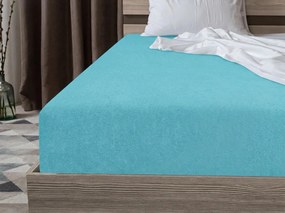 MOLTON fleece gumis lepedő türkiz 180 x 200 cm