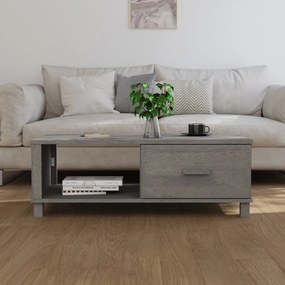 HAMAR világosszürke tömör fenyőfa dohányzóasztal 100x55x35 cm