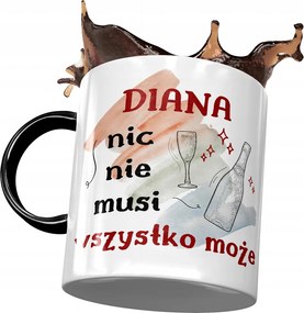Fekete Bögre Diana Barátnő Feleség Ajándék Nyomtatott Fotóval
