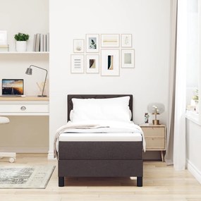 Box spring ágy matraccal Sötétbarna 80x200 cm Szövet