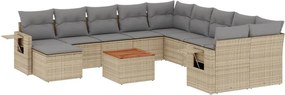 vidaXL 12 részes vegyes bézs polyrattan kerti ülőgarnitúra párnákkal