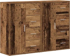 vidaXL Széf fiókkal 2 pcs Öreg fa 60 x 31 x 84 cm Faanyag