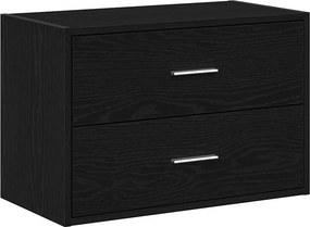 vidaXL fekete tölgy szerelt fa szekrény 2 fiókkal 60 x 31 x 40 cm