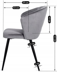 Szürke Bársony Étrkezőszék GENT