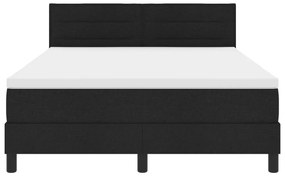 Boxspring Ágy Matracccal és LED Fénnyel Fekete 140x190 cm Szövet