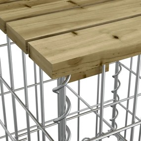 tömör impergnált fenyőfa gabion kerti pad 184x71x65,5 cm