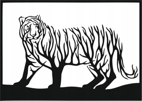 Áttetsző Panel 3D Fali Dekoráció otthonra 65 CM Tigris Dekorációs kép