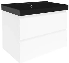 Fürdőszobaszekrény mosdókagylóval SAT B-Way 79x50x45 cm fehér fényes BWAY280WU1B