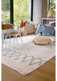 Kék-krémszínű mosható kézi szövésű pamut szőnyeg 170x240 cm Atlas Natural – Lorena Canals