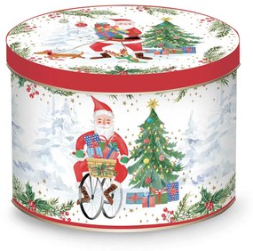 Joyful Santa karácsonyi porcelán bögre fémdobozban