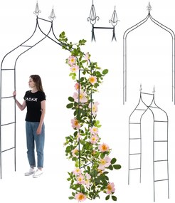 Kerti Pergola Fém 255cm Boltív Virág Támaszték Kúszónövény Rózsákhoz