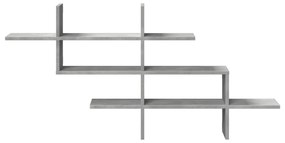 betonszürke szerelt fa fali polc 124,5 x 18 x 60,5 cm