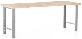 Állítható magasságú műhelyasztal Basic, 220 x 80 cm, szürke - ral 7038