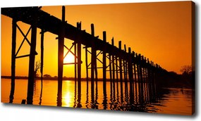 Vászonkép Híd naplemente 100x70 cm