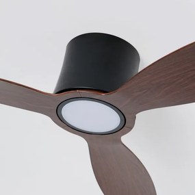 ZEVENTI - LED mennyezeti ventilátor VENTORA LED/24W/230V Wi-Fi Tuya fekete/dió + távirányító