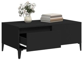 Fekete szerelt fa dohányzóasztal 90x50x36,5 cm