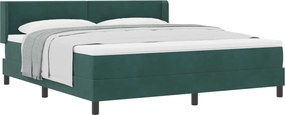 vidaXL Boxrugós ágy matracmal Sötétzöld 200 x 180 cm Poliészter