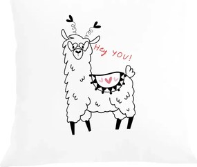 Párna párnahuzat vicces Alpaka Hey You