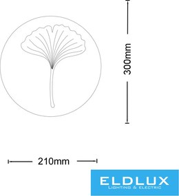 UNIVERSO levélmintás fali lámpa 9w 630lm CCT IP20 ∅220x40mm fehér