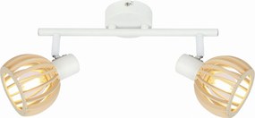 Fali mennyezeti lámpa fehér fa lámpabúra dupla 43 cm Candellux