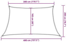sötétzöld HDPE napvitorla 160 g/m² 3/4 x 2 m
