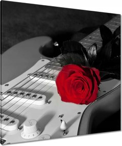 Vászonkép 80x80 Elektromos gitár rózsával