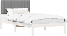 vidaXL Ágykeret Kárpitozott Fejtámlával Világosszürke 100 x 200 cm