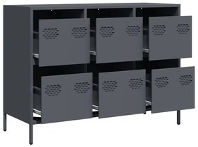 antracit hidegen hengerelt acél tálalószekrény 101,5x39x73,5 cm