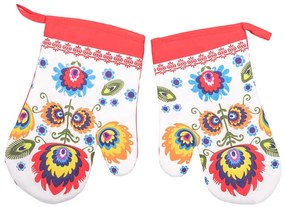 Folklór piros konyhai kesztyű 2db TiaHome