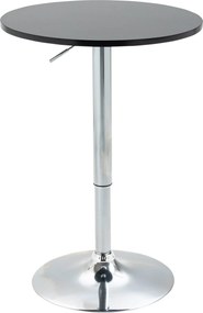 HOMCOM Modern Kerek Bárasztal 360° Forgatható Magasságban Állítható Bistro Asztal Fekete Acél Ø61 x 70-90 cm | Aosom
