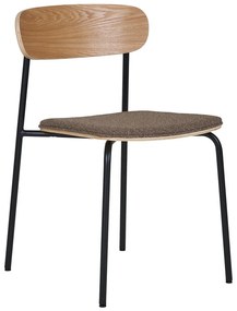 Fekete-barna rakásolható étkezőszék kőrisfa dekorral Estepona – House Nordic