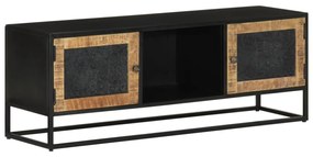 tömör mangófa és vas TV-szekrény 110 x 30 x 40 cm