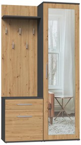 Riano Mix Duo előszobafal, 50x180x35 cm, antracit-tölgy