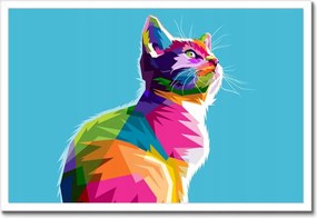 Poszterek keretben 60x40 Absztrakt macska