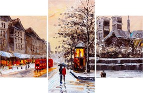 Kép - Egy téli város festménye (90x60 cm)