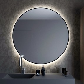 Smartwoods Bright tükör 100x100 cm kerek világítással fekete 5904107900513