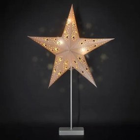 Solight LED karácsonyi csillag állvánnyal, fehér, 45 cm, 10x LED, 2x AA