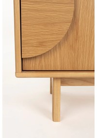 Natúr színű alacsony komód tölgyfa dekorral 82x58 cm Groove – Zuiver