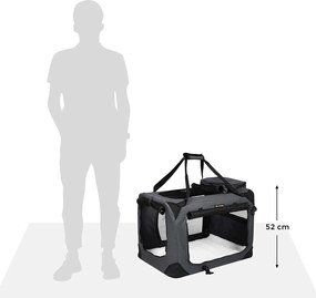 Összecsukható kutyahordozó, l-es szállítótáska, szürke | feandrea
