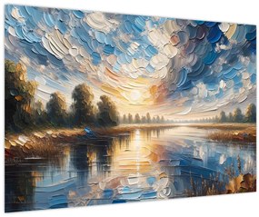 Kép - Napfestmény a víz felett (90x60 cm)